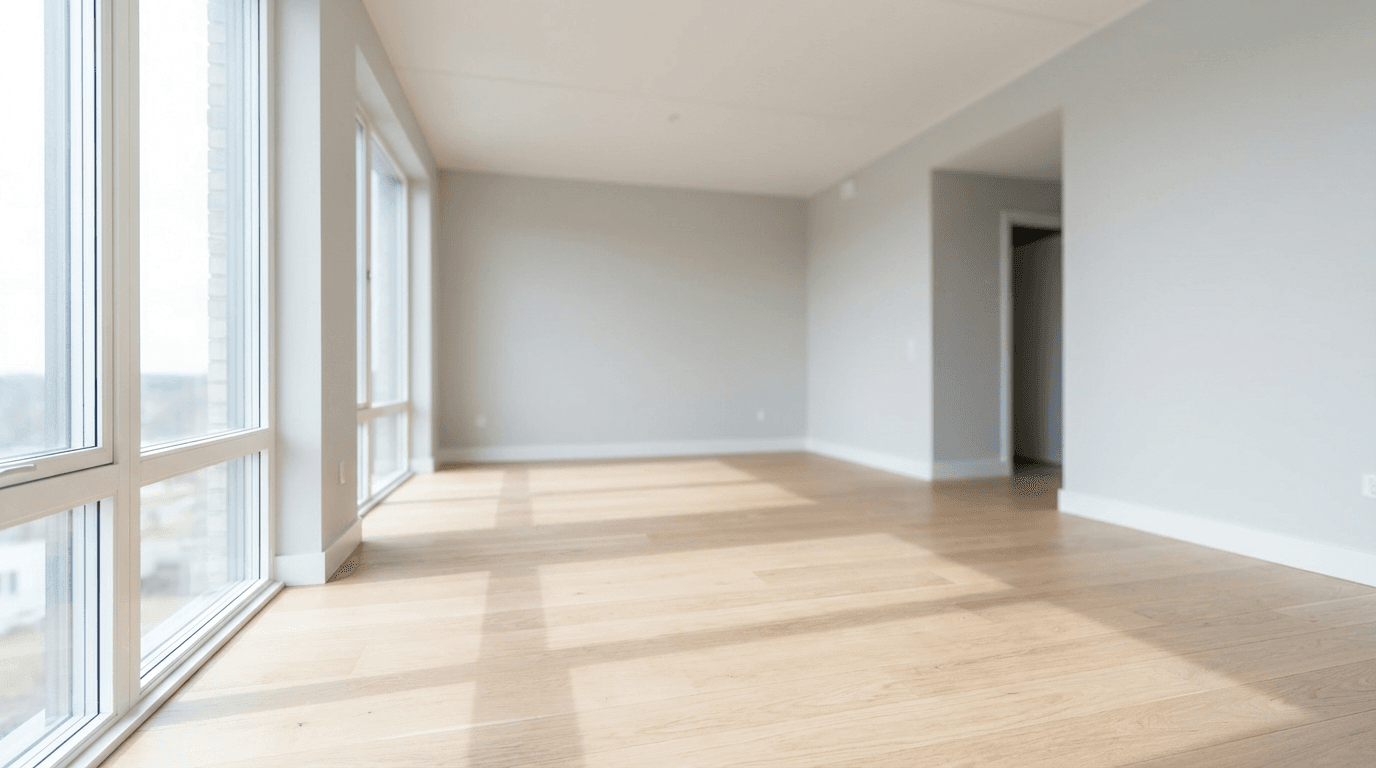 Komplett geräumte Wohnung nach einer Entrümpelung